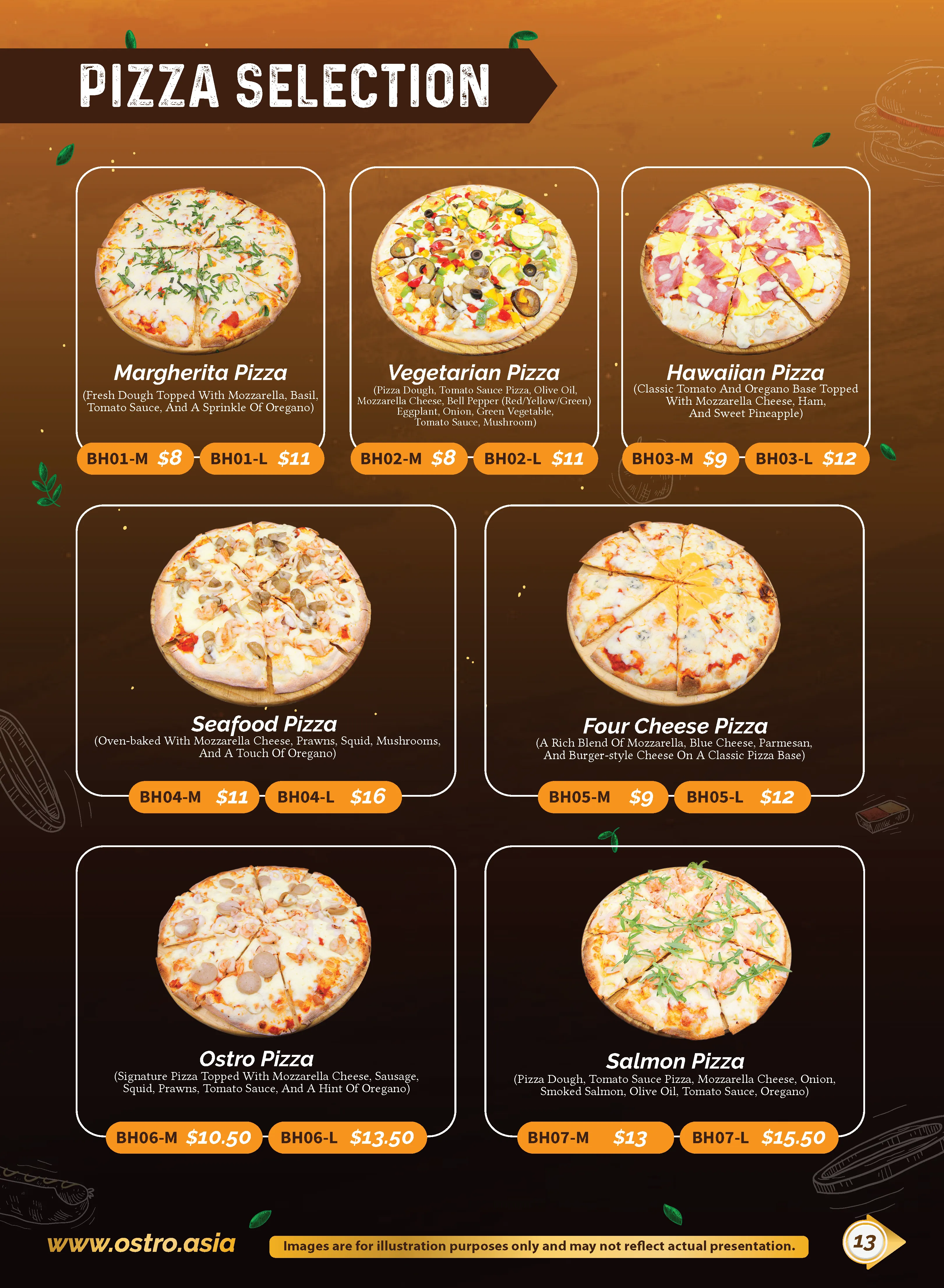 Pizza Selection Menu 2